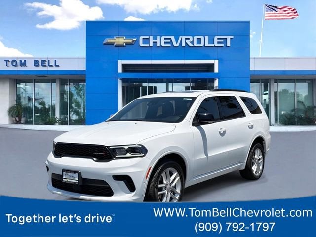 2025 Dodge Durango GT Plus in White — front three-quarter view