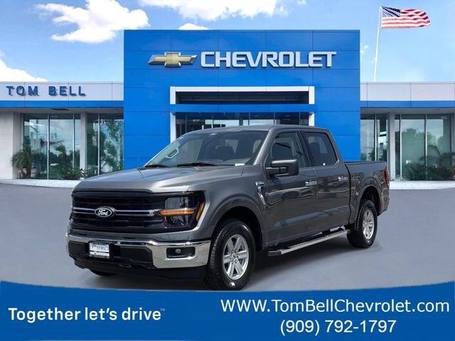 2025 Ford F-150 XLT in Gray — front three-quarter view