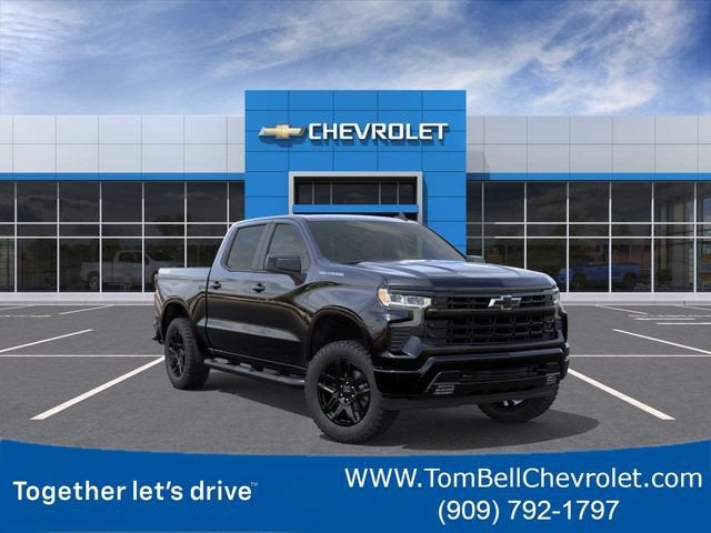 2026 Chevrolet Silverado 1500 RST in Black — front three-quarter view