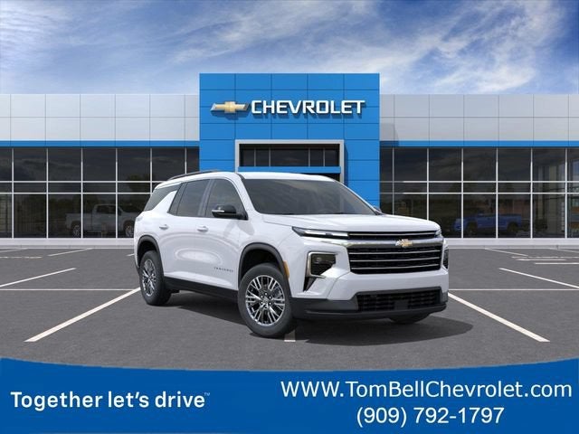 2026 Chevrolet Traverse LT in Summit White — front three-quarter view