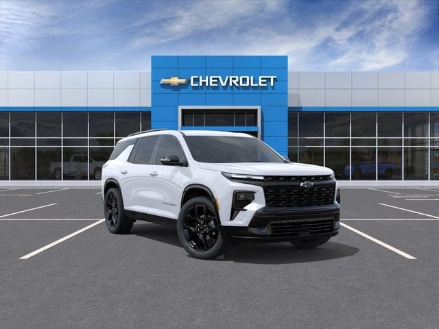 2026 Chevrolet Traverse RS in Polar White Tricoat — front three-quarter view