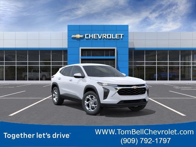 2026 Chevrolet Trax LS in Summit White — front three-quarter view