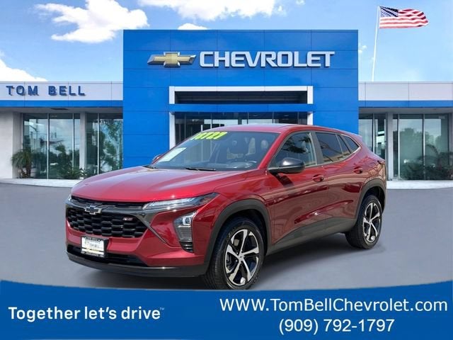 2024 Chevrolet Trax 1RS in Crimson Metallic — front three-quarter view