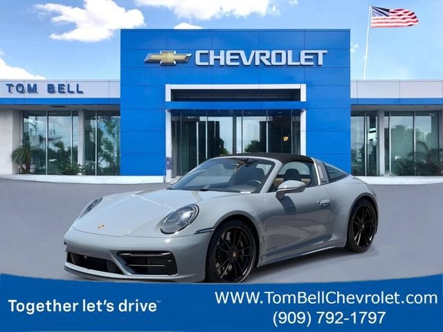 2023 Porsche 911 Targa 4 GTS in Gray — front three-quarter view